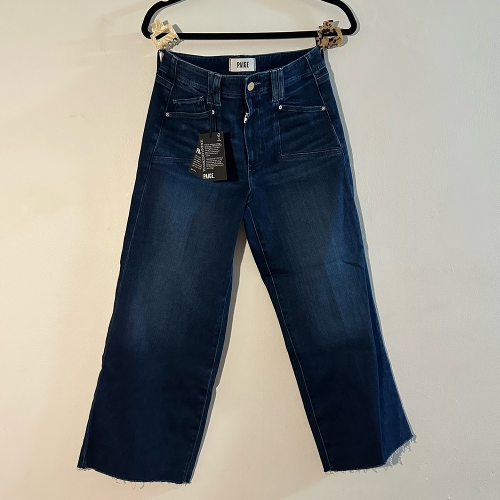 PAIGE Blue Flare Wide Leg Denim